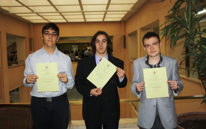 Álvaro Sánchez, Jorge Lázaro y Jesús Morera, entre las 100 mejores notas de Selectividad U.C.M.