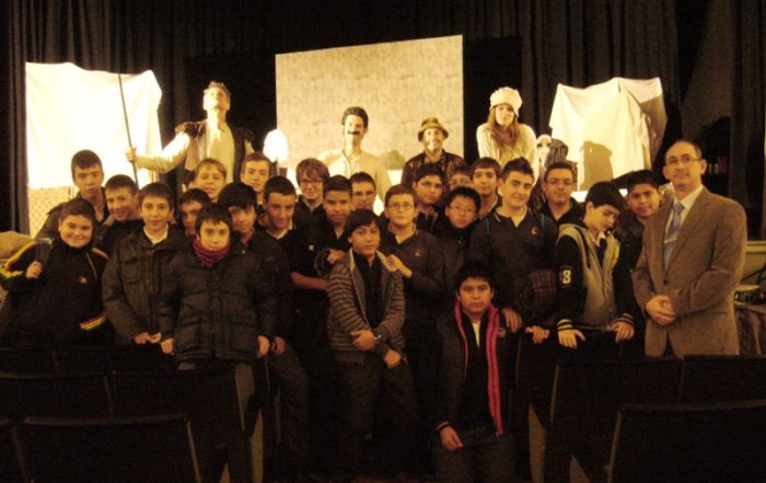 Un grupo de alumnos al final de la actuación