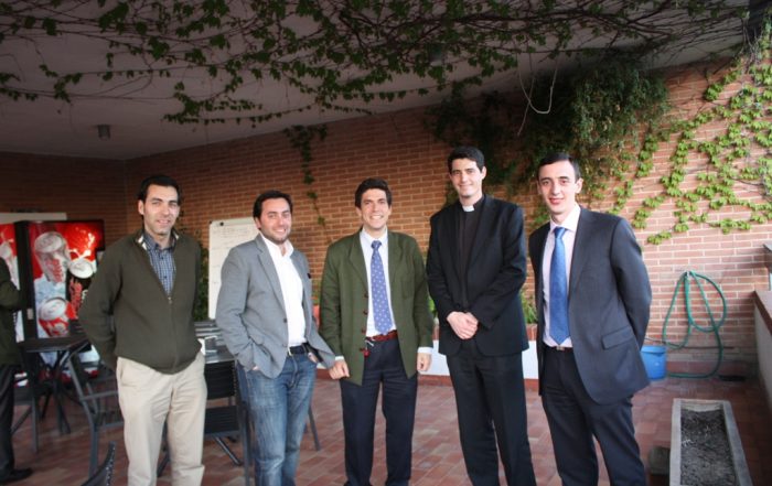 Javier Carralón con José y Manuel García Fuentes y Juan P. Sánchez.